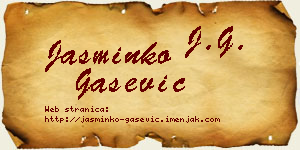 Jasminko Gašević vizit kartica
